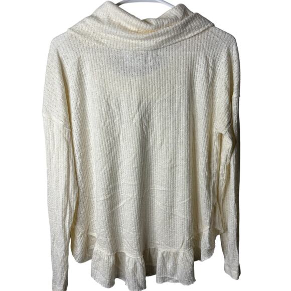 Maeve Addie Ruffled Hacci Pullover Cream Womens XS Cottagecore Shabby Chic Boho - Picture 6 of 12